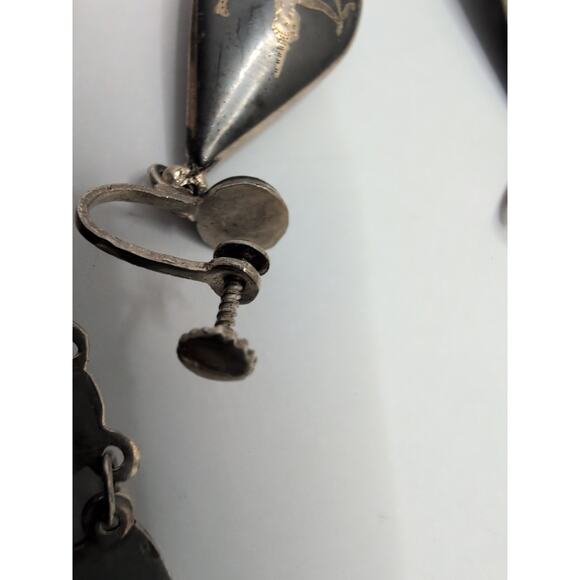 VTG SIAM 925 Sterling Silver Dancers Set: Bracelet & Screwback Earrings +1 - Picture 7 of 16